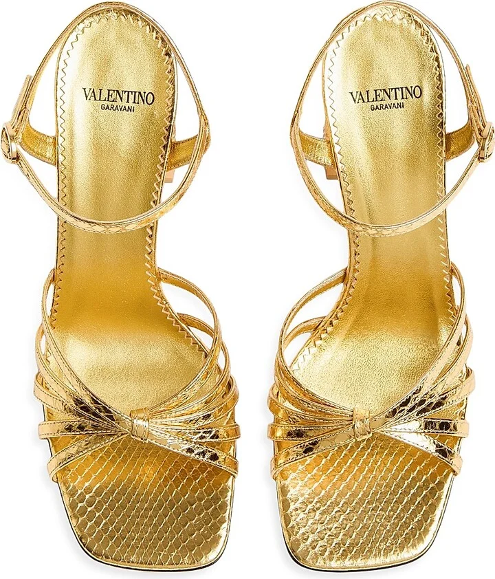 Women's Preshoes Sandals in Laminated Ayers with Crystals 90MM - Gold Crystal - Size 7 - Image 4