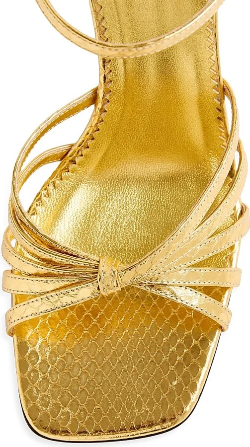 Women's Preshoes Sandals in Laminated Ayers with Crystals 90MM - Gold Crystal - Size 7 - Image 5