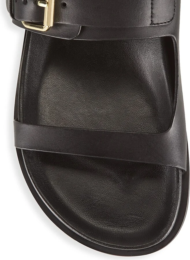 Women's Prince Leather Open-Toe Sandals - Black - Size 5 - Image 4