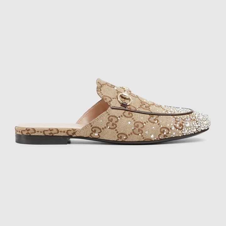 Women's Princetown slipper with crystal Horsebit