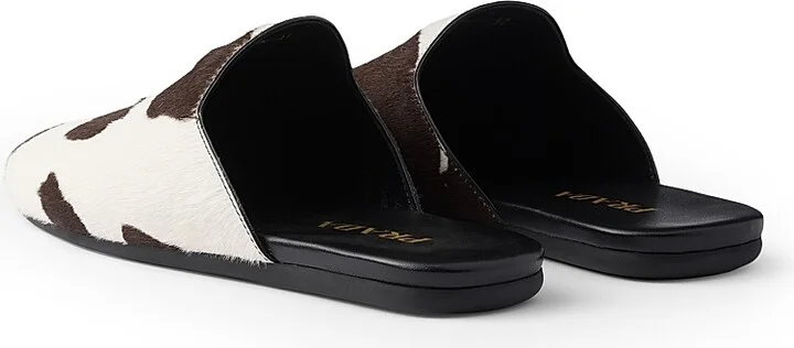 Women's Printed Leather Mules - White - Size 9 - Image 3