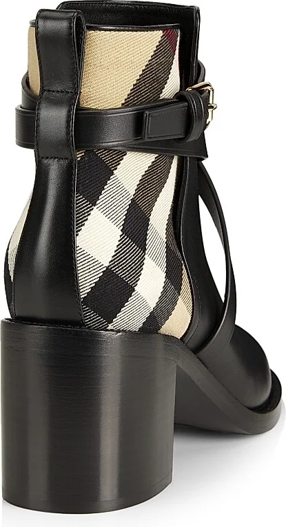 Women's Pryle House Check & Leather Ankle Boots - Black Arch - Size 5 - Image 3