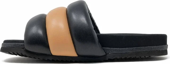 Women's Puffy Sandal In Beige/black