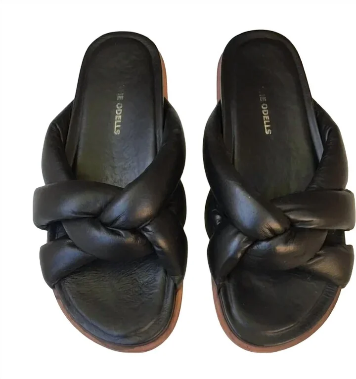 Women's Puffy Slide Sandal In Black