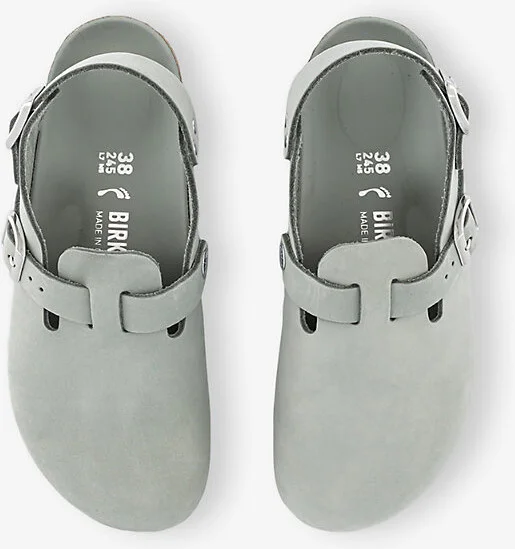 Womens Pure Sage Tokio Logo-Embossed Suede Slingback Clogs Eur 38/5 Uk Women - Image 2