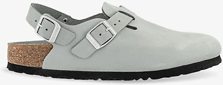 Womens Pure Sage Tokio Logo-Embossed Suede Slingback Clogs Eur 38/5 Uk Women
