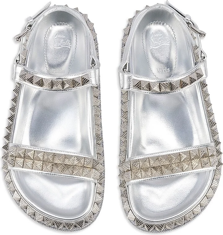 Women's Pyrabizz Flat Sandals - Silver - Size 4 - Image 5