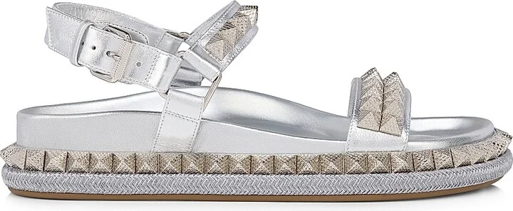 Women's Pyrabizz Flat Sandals - Silver - Size 4