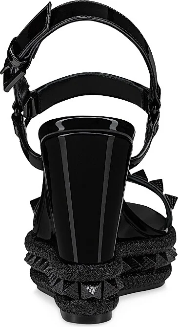 Women's Pyraclou 110MM Patent Leather Wedges - Black - Size 6 - Image 3