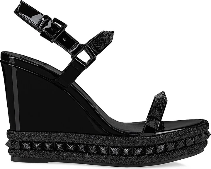 Women's Pyraclou 110MM Patent Leather Wedges - Black - Size 6