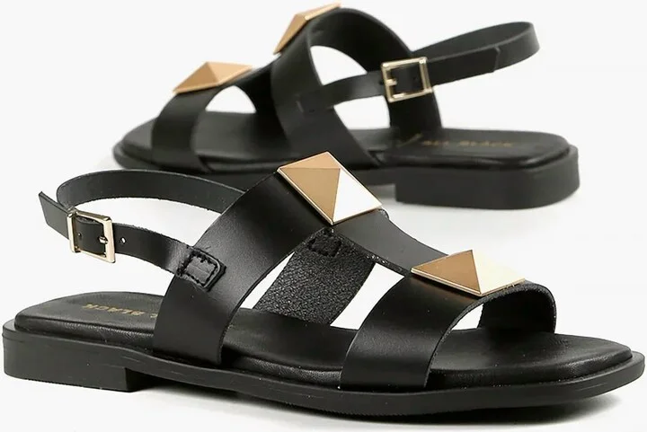 Women's Pyramid Stud Sandal In Black