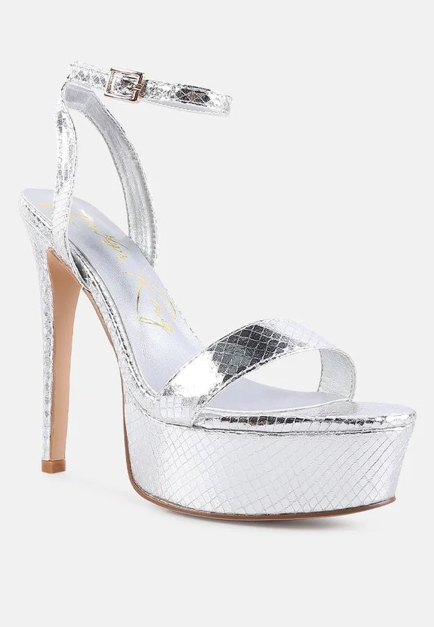 Womens Queen Bee Rhinestone Heeled Sandals - Image 3