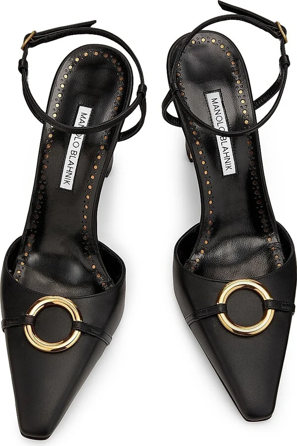 Women's Querelle Embellished Leather Pumps - Black - Size 8 - Image 4