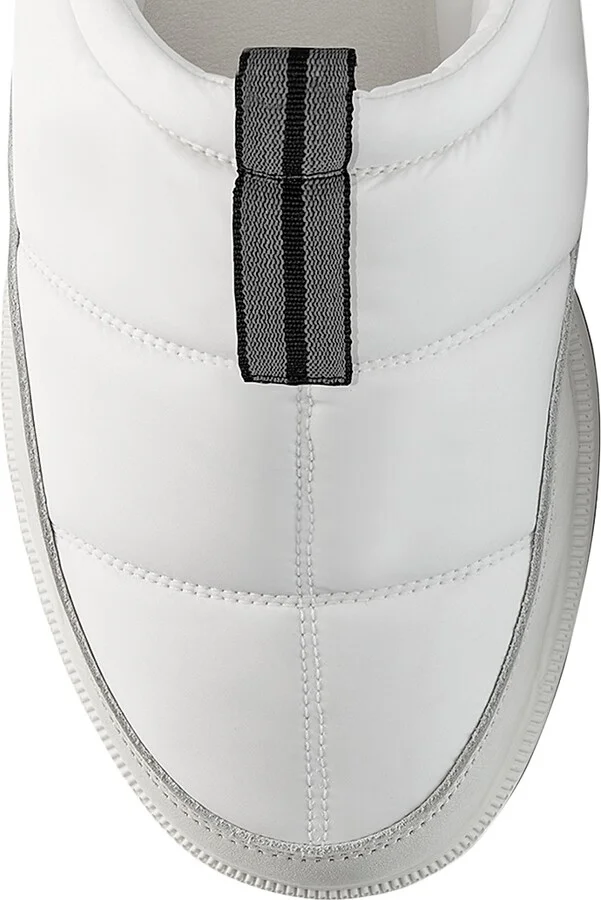 Women's Quilted Nylon Mule Slippers - White - Size 6 - Image 4