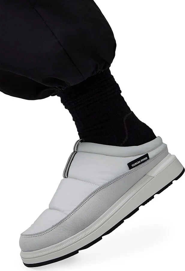 Women's Quilted Nylon Mule Slippers - White - Size 6 - Image 8