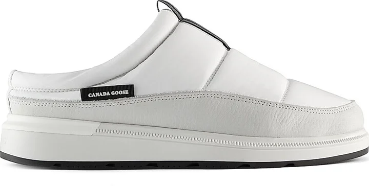 Women's Quilted Nylon Mule Slippers - White - Size 6