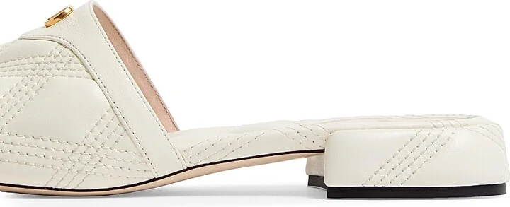 Women's Quiltie 67 Quilted Nappa Leather 20MM Slide Sandals - Ivory - Size 7 - Image 6