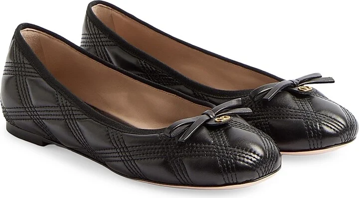 Women's Quiltie Ballerinas 67 in Quilted Nappa Leather - Black - Size 7 - Image 2