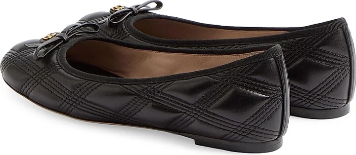 Women's Quiltie Ballerinas 67 in Quilted Nappa Leather - Black - Size 7 - Image 3