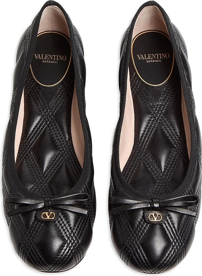 Women's Quiltie Ballerinas 67 in Quilted Nappa Leather - Black - Size 7 - Image 4