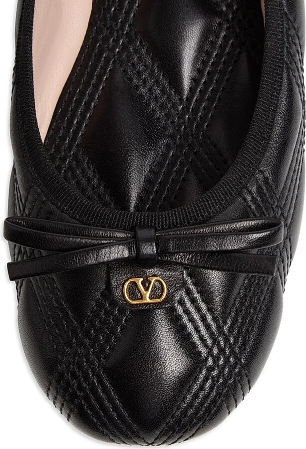 Women's Quiltie Ballerinas 67 in Quilted Nappa Leather - Black - Size 7 - Image 5