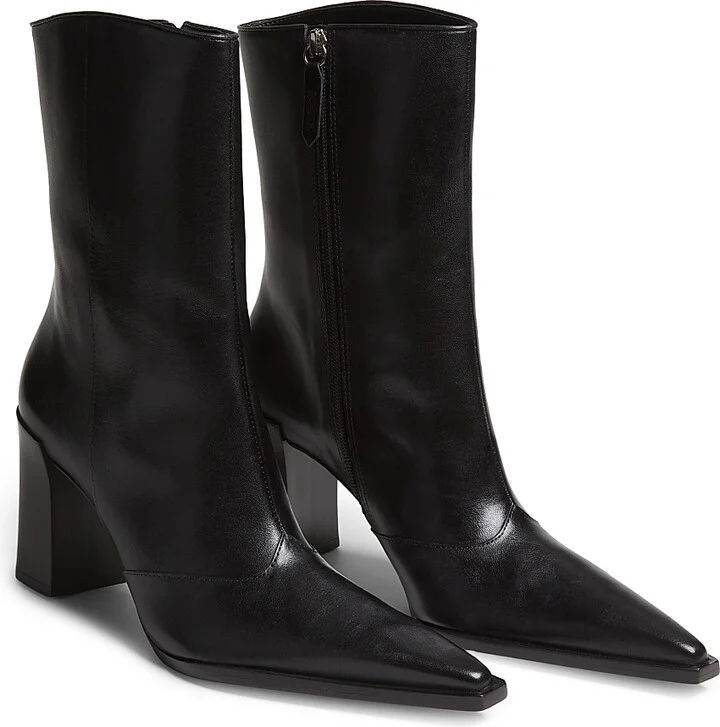 Women's Raffaela 90MM Leather Booties - Black - Size 5 - Image 2