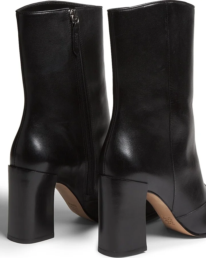 Women's Raffaela 90MM Leather Booties - Black - Size 5 - Image 3
