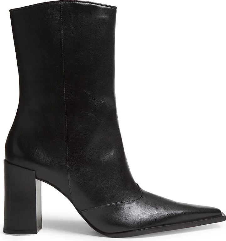 Women's Raffaela 90MM Leather Booties - Black - Size 5