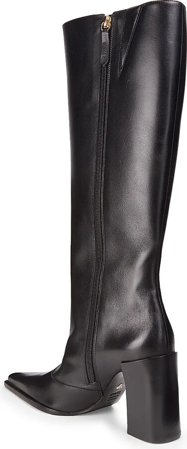 Women's Raffaela 90MM Leather Knee-High Boots - Black - Size 5 - Image 3