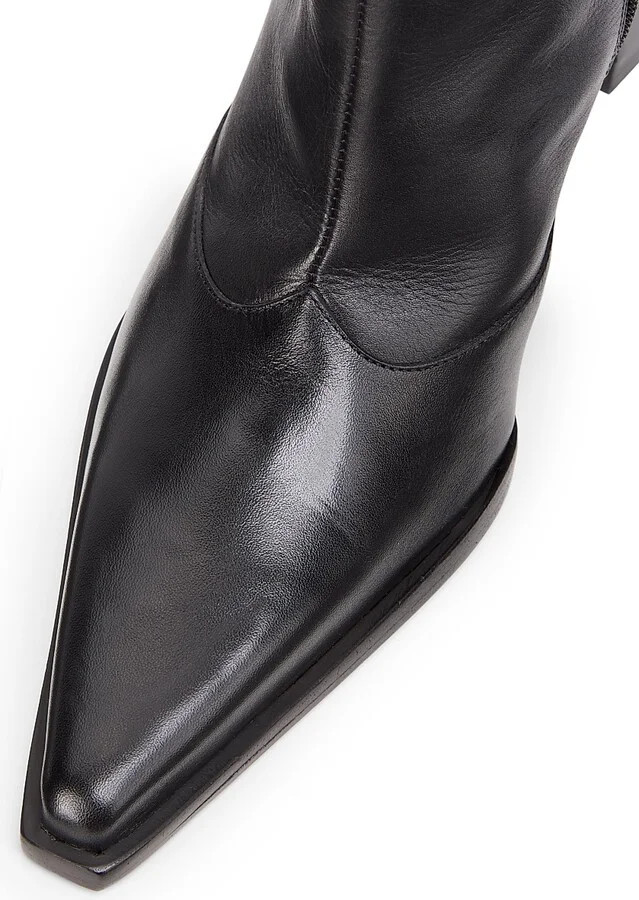 Women's Raffaela 90MM Leather Knee-High Boots - Black - Size 5 - Image 4