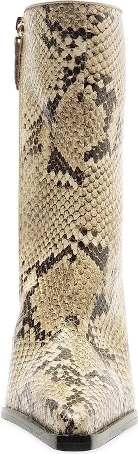 Women's Raffaela 90MM Snake-Print Leather Boots - Natural - Size 7.5 - Image 6