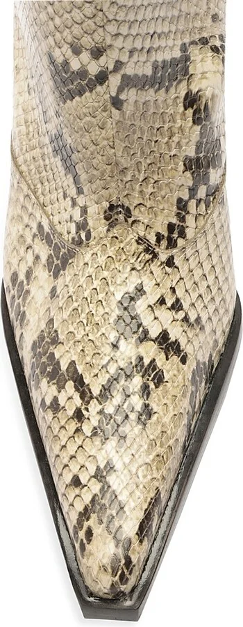 Women's Raffaela 90MM Snake-Print Leather Boots - Natural - Size 7.5 - Image 7