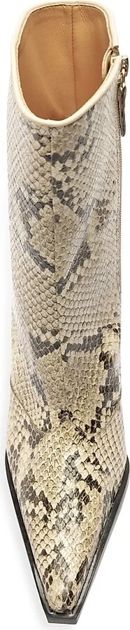 Women's Raffaela 90MM Snake-Print Leather Boots - Natural - Size 7.5 - Image 8