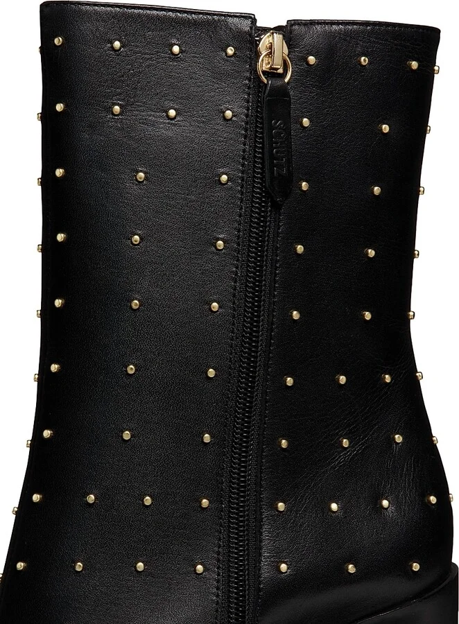 Women's Raffaela 90MM Studded Leather Booties - Black - Size 5 - Image 5