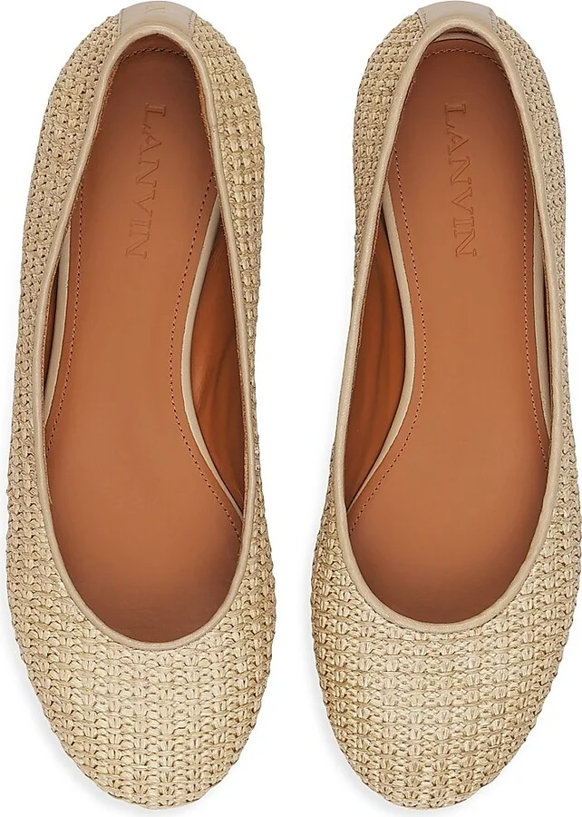 Women's Raffia Ballerinas - Natural - Size 5 - Image 4