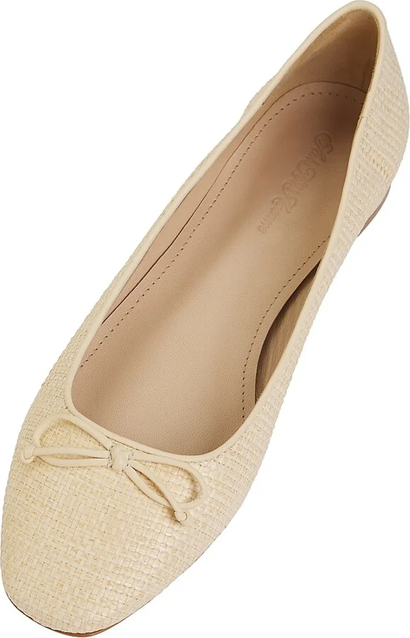 Women's Raffia Ballet Flats - Natural - Size 10.5 - Image 4