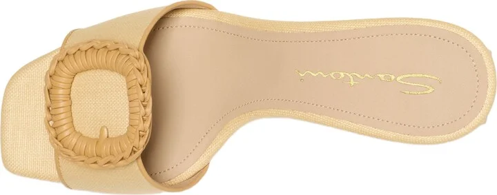 Women's raffia mid-heel sandal - Image 2