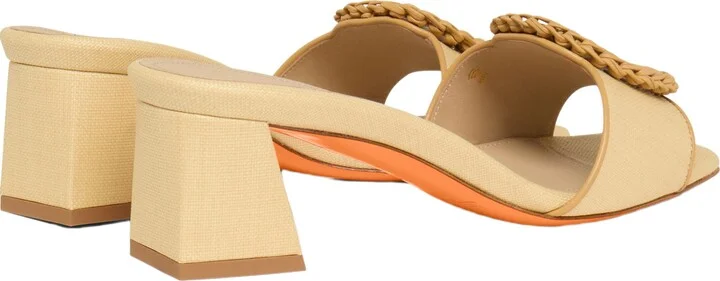 Women's raffia mid-heel sandal - Image 4