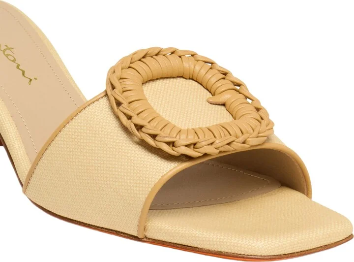 Women's raffia mid-heel sandal - Image 5