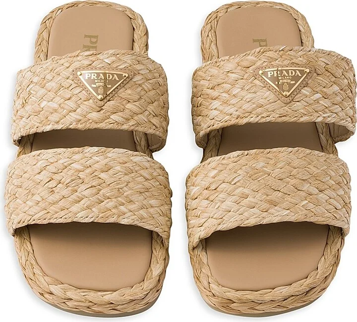 Women's Raffia Slides - Black - Size 5 - Image 5