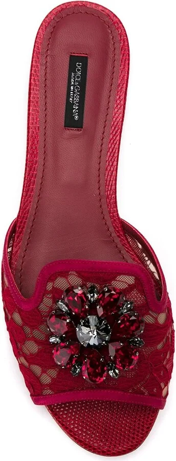 Women's Rainbow Lace Brooch-Detail Sandals - Image 4