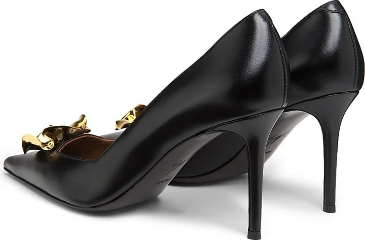 Women's Raquel 85MM Leather Pumps - Nero Oro - Size 6 - Image 3
