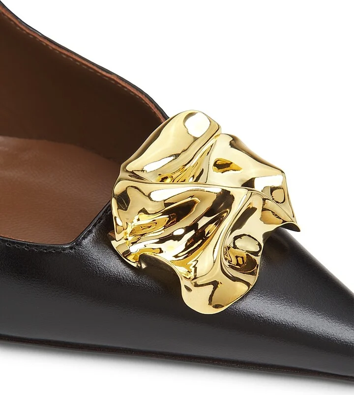 Women's Raquel 85MM Leather Pumps - Nero Oro - Size 6 - Image 5
