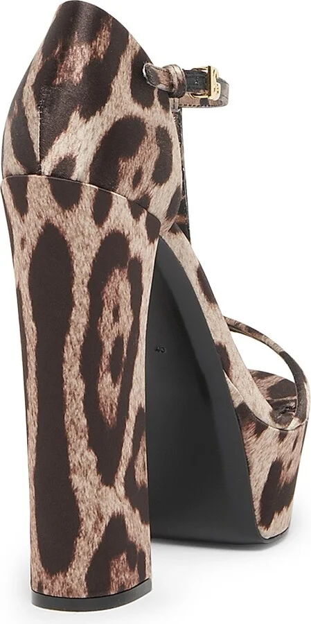 Women's Raso Stampato145MM Leopard-Print Sandals - Leopard Print - Size 7 - Image 3