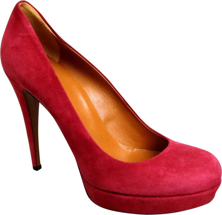 Women's Raspberry Suede Platform Pump Shoes