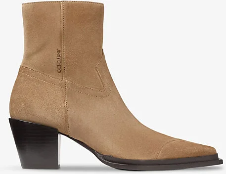 Womens Rattan Cece 60 Suede Heeled Ankle Boots Eur 38/5 Uk Women