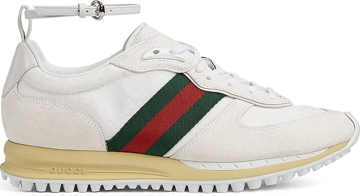 Women's Re-Motion GG Canvas & Suede Sneakers - White - Size 6