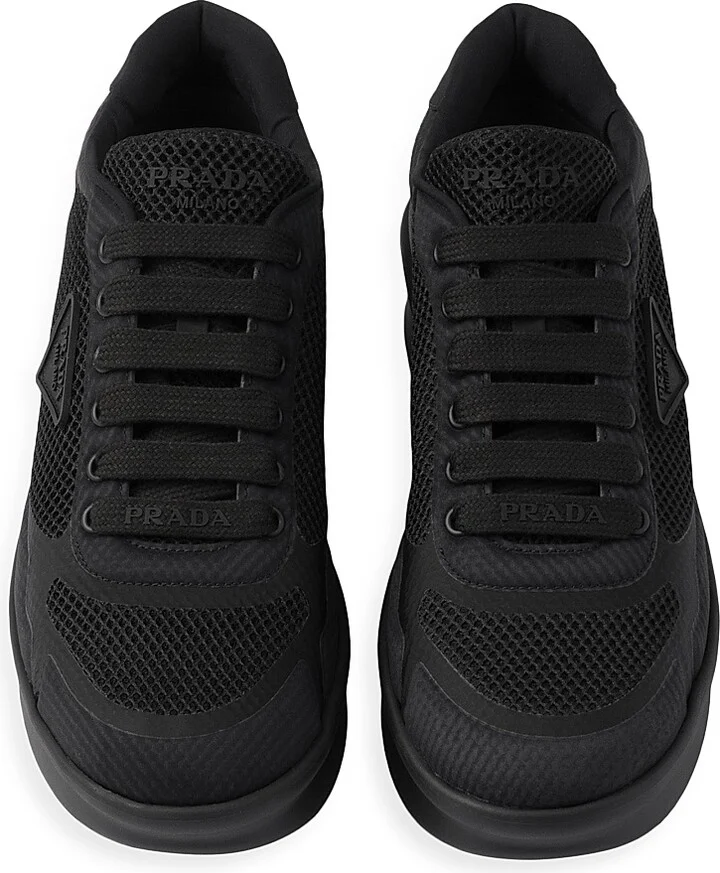 Women's Re-Nylon and Mesh Fabric Sneakers - Black - Size 7 - Image 2