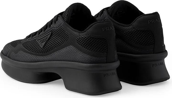 Women's Re-Nylon and Mesh Fabric Sneakers - Black - Size 7 - Image 3