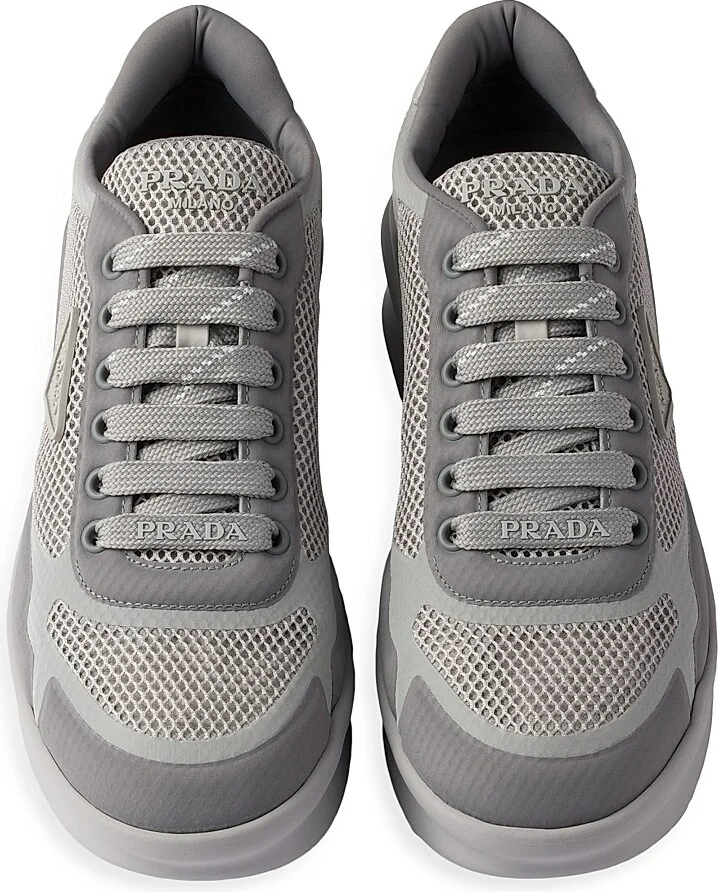 Women's Re-Nylon and Mesh Fabric Sneakers - Black - Size 7 - Image 5